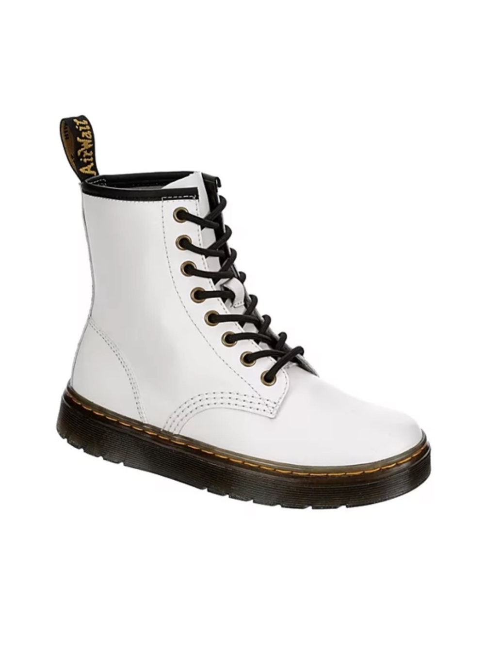 Dr Martens Zavala Leather Combat Boot in White size 6